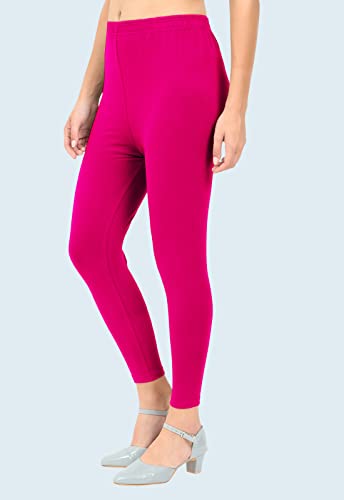 Image of POPOLO Women's Super Soft Ankle Length Cotton Lycra Solid Stretchable Legging