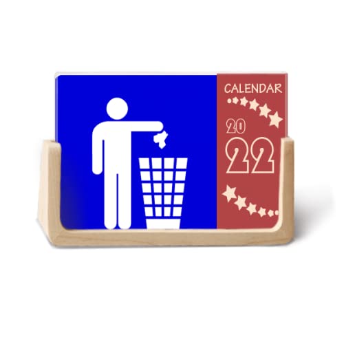 Calendrier de bureau 2022 carré bleu pour un espace de travail zen