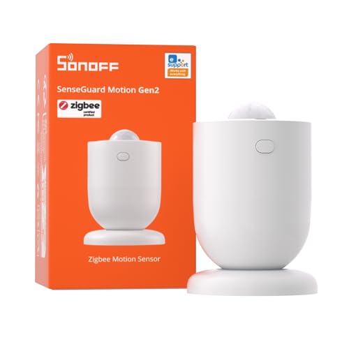 SONOFF SenseGuard SNZB-03PR2 Zigbee Motion Sensor with Light Sensor for Light Control Alarm System Automation Illuminance History Compaitble with Home Assistant Alexa SmartThings