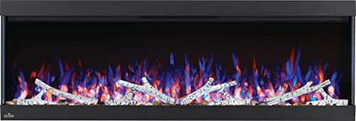 Napoleon Trivista Pictura 50 - NEFL50H3SV - Wall Hanging Electric Fireplace, 50-in, Black, Glass Front, Realistic Flames, LED Ember Bed, Adjustable Flame Height/Colours, Remote Included