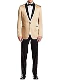 Mrjitor Men's 2 Pieces Shawl Lapel Tuxedo One Button Party Daily Groom Suit Set Champagne