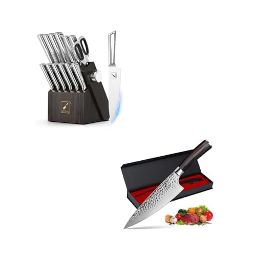 imarku G14 Japanese Knife Set Stainless Steel Kitchen 14pcs, 8 Inch Damascus Chef Knife Ergonomic Handle, Birthday Gifts for Women Men