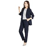 [ニッセン] パンツスーツ レディース 【スーツ】 ダブルブレストジャケット（テーラードジャケット+テーパードパンツ） ネイビー 4L