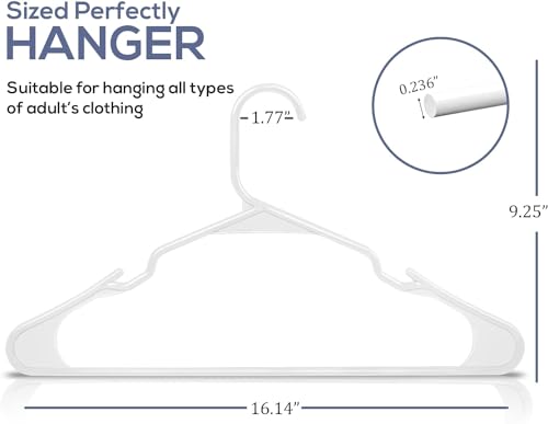 Utopia Home 30 Pack Premium Plastic Clothes Hangers, Durable Coat Hangers Adult with Trouser Bar & Shoulder Grooves - Image 2