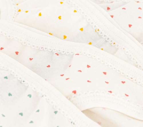 Petit Bateau Girls' Mini Hearts Cotton Briefs - 5-Pack STYLE A04CY SIZES 2-12 YEARS4