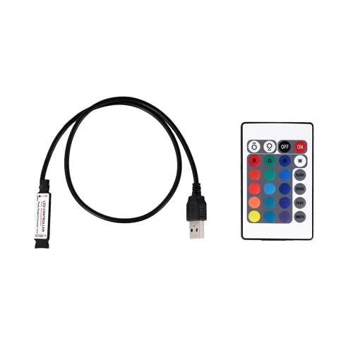Tira LED RGB 5V 1 metro con control remoto USB miniatura 4
