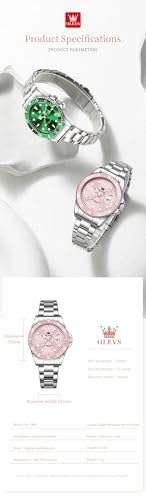 Image of OLEVS Womens Watch Classic Dress Number Female Watches for Ladies Analog Quartz Stainless Steel Waterproof Luminous Day Date Two Tone Easy to Read Wristwatch