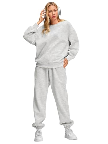 Image of Q - RIOUS Women Oversize Sweatshirt & Joggers Track Suit Co-ord Set, Black,Brown,Grey,(S-XL)