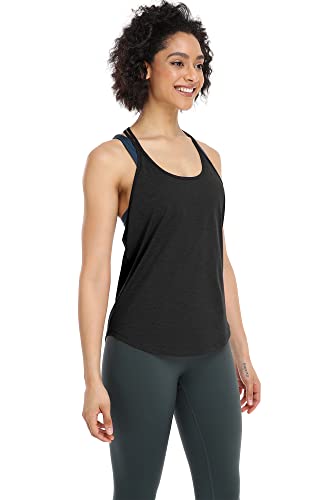 icyzone Workout Tank Tops for Women - Athletic Yoga Tops, T-Back Running Tank Top2