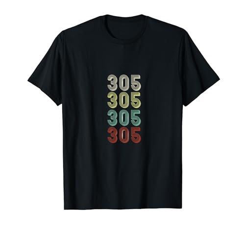 Retro Clásico Área Código 305 Miami Florida FL Estado Vintage Camiseta
