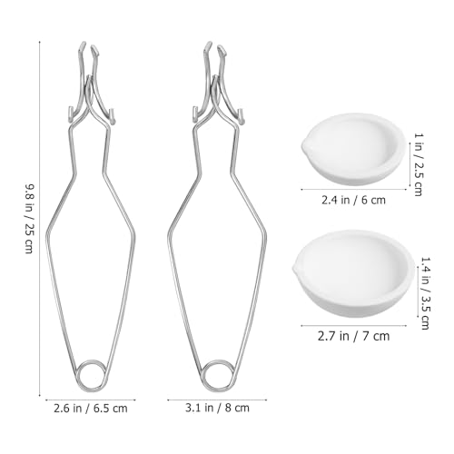 Sewroro Crucible Set including Steel Tongs 2Pcs Ceramic Melting Pots for Jewelry Metal Casting Gold Silver Copper Melting Tools - Image 4