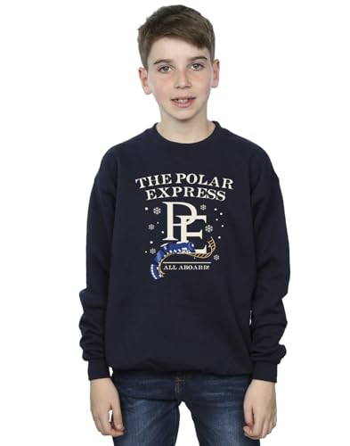Official Licensed Polar Express-All Aboard-Male Kids Sweatshirt - Bold Graphic Print Comfortable Fit UK - Available in Multiple UK Sizes - Machine Washable - Officially Licensed - Premium Quality