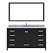 Virtu USA GS-50060-WMSQ-ES Caroline Avenue 60" Single Bathroom Vanity Set, Dark Espresso