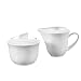 Produktbild MALACASA, Serie Carina, 3-teilig Cremeweiß Porzellan Milch und Zucker Set mit Deckel, Milchkännchen Zuckerdose Milch- & Zuckerbehälter Küchenhelfer
