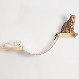 Picture of Wall-Mounted Bridge & Shelf – Multi-Functional Climbing Step with Natural Sisal Rope, DIY Feline Highway for Kittens to Large Cats Set