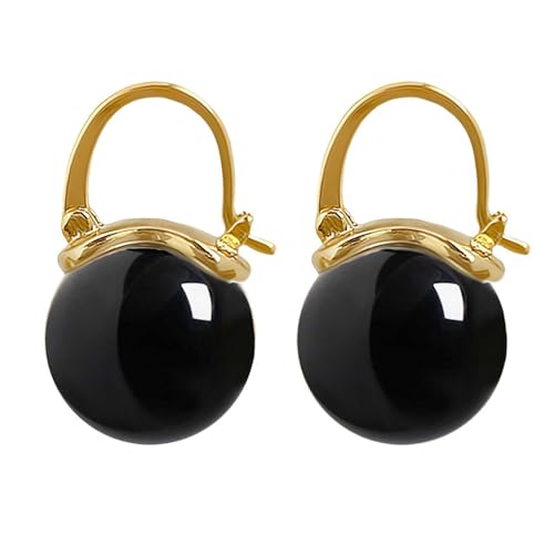 18K Gold Plated 925 Sterling Silver Drop Dangle Shell Pearl Earrings for Women - Peral Size 12mm