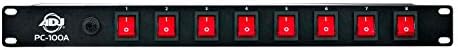 ADJ PC100A power strip single rack space unit with 8 on off lighted ...