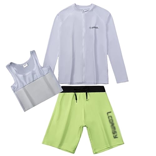 Trajes de Baño de 3 Piezas Evitan Rozaduras con Secado Rápido Blanco