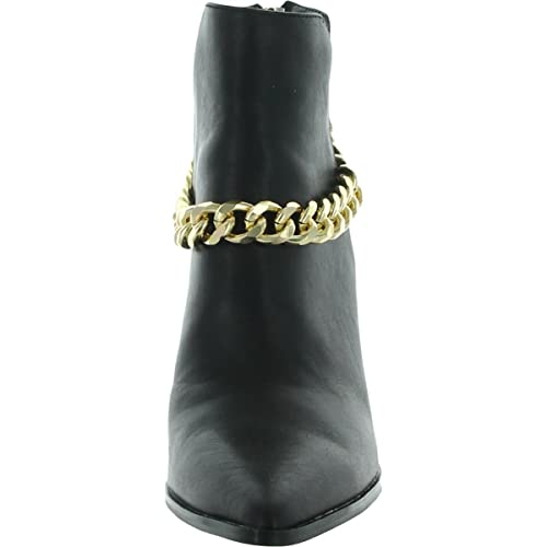 Steve Madden Women's Thrived Ankle Boot, Black Leather Chain, 6