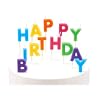 White Blue Yellow Red Green Orange Rainbow Semi-Sweet Edible Confetti Cake Decorations Sprinkles Desert Jimmies Toppers with Happy Birthday Candle