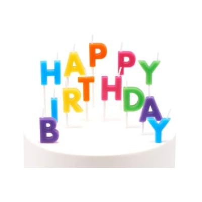 White Blue Yellow Red Green Orange Rainbow Semi-Sweet Edible Confetti Cake Decorations Sprinkles Desert Jimmies Toppers with Happy Birthday Candle