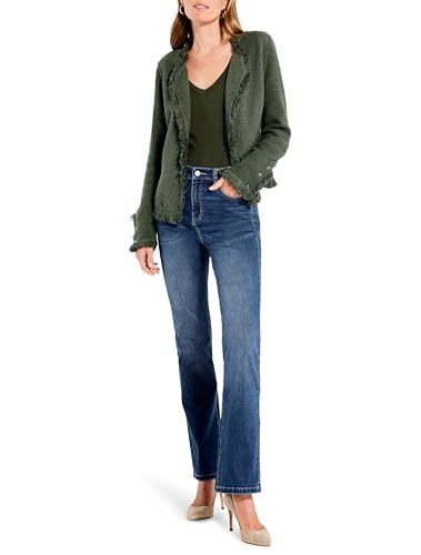 NIC+ZOE Women's Fringe Mix Knit Jacket, Briar
