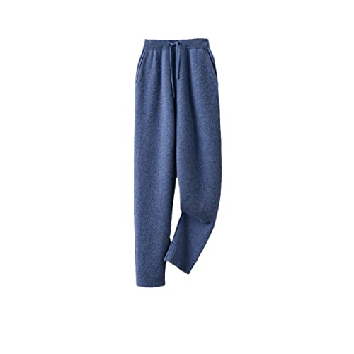 Pantalon d'hiver taille haute en laine keusyoi marron pour le bureau