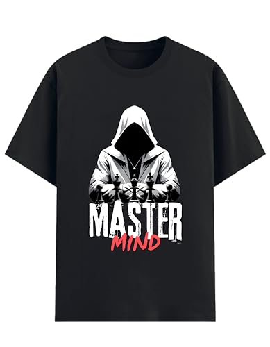 Image of Mastermind Printed T-Shirt for Men | 180 GSM Cotton Blend Men's Tshirt | Regular Fit Half Sleeve Round Neck Printed t-Shirt | Graphic T-Shirt for Men
