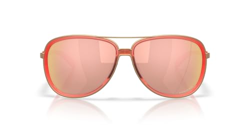Oakley Oo4129 - Gafas de sol estilo aviador para mujer, Melocotón transparente mate/oro rosa Prizm, 58 mm