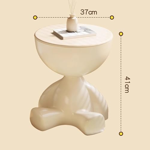 Étagère de rangement crème à roulettes mini table basse