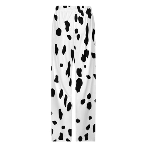 Dalmatian Dog Print Mens Pajama Pants Wide Leg Sleep Drawstring Sleepwear Casual Loungewear4
