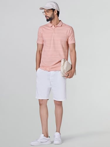 Image of XYXX Iinea Men's Stripe Cotton T-Shirt | Polo Collor Tshirts | Half Sleeves | Stripe-Slim Fit