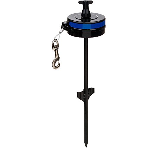 Lixit Bracket Mount and Stake Retractable Leash Tie Outs for Dogs (Stake Medium)