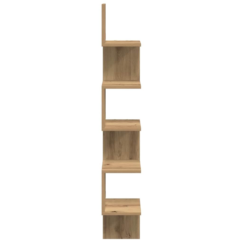 Wand-Eckregal Artisan-Eiche 20x20x127,5 cm Holzwerkstoff | Platzsparendes Design, Multifunktional für Wohnzimmer, Pflegeleicht mit feuchtem Tuch