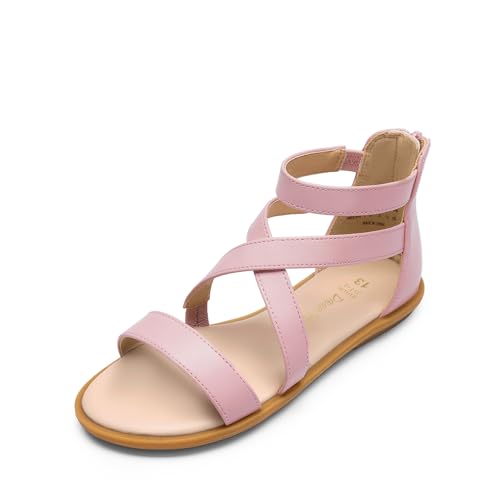 Image of DREAM PAIRS Girls Gladiator Sandals with Zipper Strappy Sandals Toddler /Little Kid /Big Kid