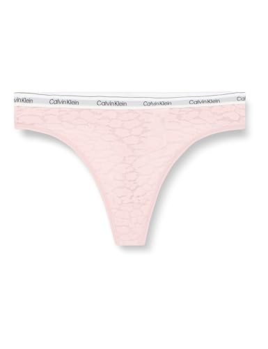 Calvin Klein Women’s High Leg Lace Thong, Pink (Subdued), XS