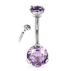 Silver with Purple CZ