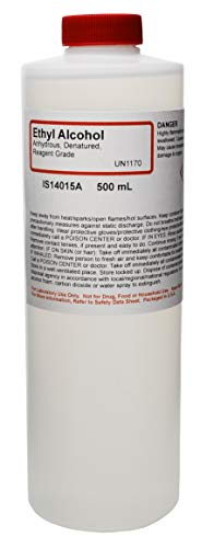 ALDON - Innovating Science ACS Reagent-Grade Denatured Ethyl Alcohol, Anhydrous - Denatured with Isopropyl Alcohol - 500mL - The Curated Chemical Collection - Not for Use on Body or Skin