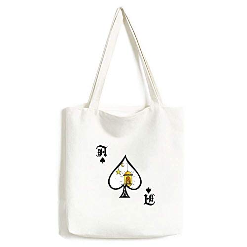 Sac lavable motif poker géométrique et as de pique en tissu artisanal