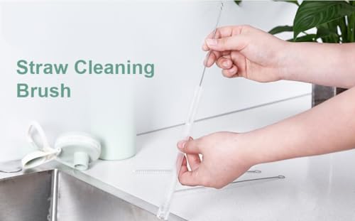 Image of WEZOSHINET (Pack of 6) Straw Cleaning Brush Stainless Steel Nylon Thin Pipes Drinking Straw Cleaning Brushes | Test Cleaning Brush Nylon Bristles Sliver-White-6 Pcs