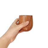 JZK 2 x naturalny drewniany kubek do picia drewniany zestaw do herbaty kubek do kawy piwa herbaty soku mleka
