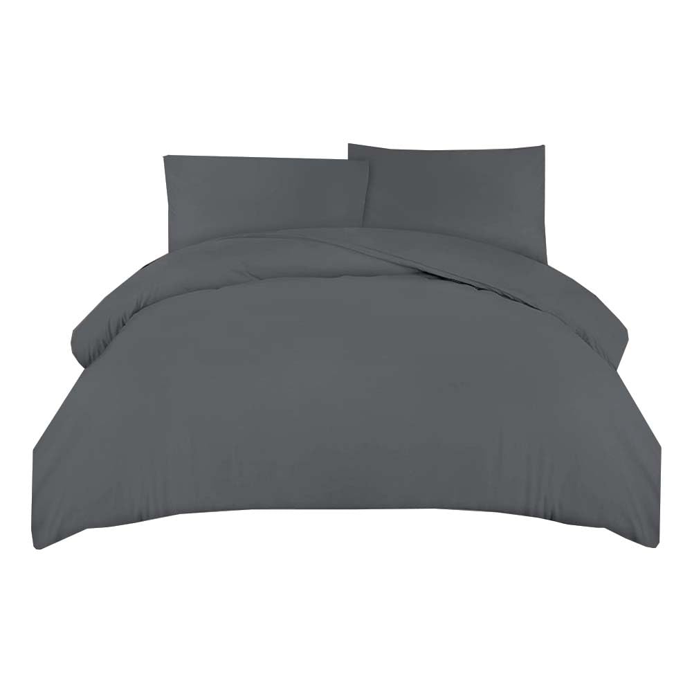 The Comfortz Gray Comfortz Double Bedding Duvet Cover With 2 Pillowcases - Soft Microfibre Polyester Anti Allergic Breathable & Wrinkle Free Duvet Set (,Double)