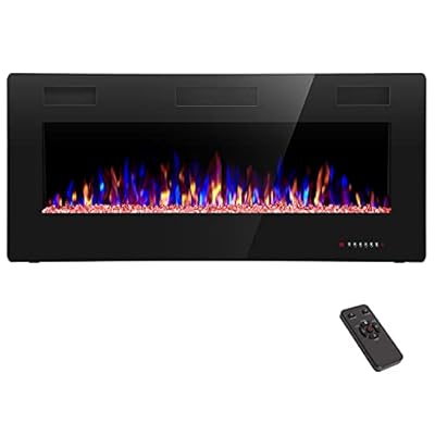 ZAFRO Electric Fireplace 30'' with Remote Control, Recessed Wall Mounted Electric Fireplace with Adjustable 12-Color Flame Brightness & Speed