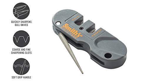 Smith'S PP1 Pocket Pal Knife Sharpener Preset Carbide & Ceramic Stone Sharpeners Fold-Out Diamond Coated Rod Outdoor Hunting Knife & Hook Sharpener thumb #1