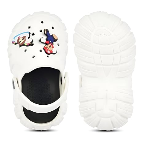 Image of GIMME ! Little Monkey, Toddler Clogs Slippers, 12 Months to 6 Years, Baby Boy, Waterproof, Lightweight, Cute Cartoon Fun Charms, Pink, Non-Slip Sole