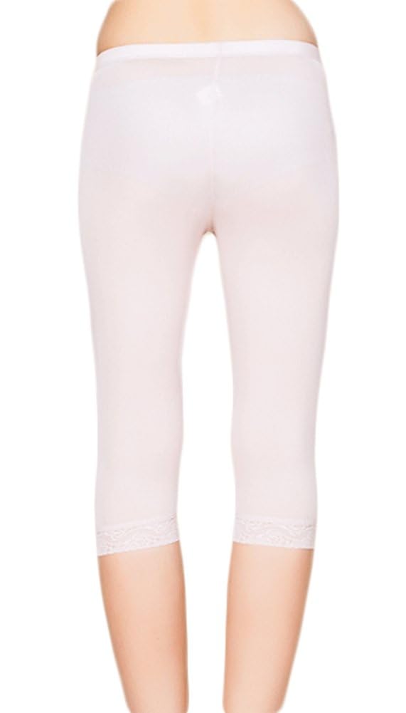 Tulpen Damen Maulbeerseide Leggings Anti Emptied Knitted Spitze Unterwaesche