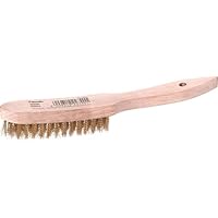 kwb Messing-Drahtbürste mit Holzgriff - Hochwertige Bürste für schonende Reinigung - Länge 275 mm