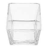 HEALEEP Florero de Cristal Cuadrado 8X8 CM Vidrio Grueso para Centros de Mesa y Macetero Hidropónico en Hogar y Oficina
