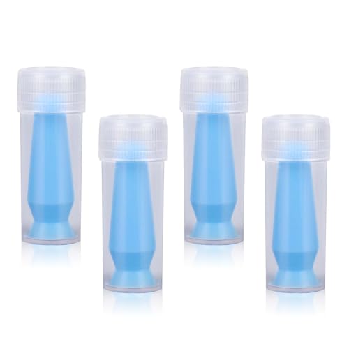 4pz Inseritore Lenti Sclerali, Senza Apertura Applicatore Lenti a Contatto con Scatola Singola Pistoncino Silicone per RGP Rigide Occhi Prostetici Inserimento Confortevole (Blu)