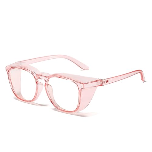 ZEZEZ Gafas de Seguridad Antiluz Azul for Hombre y Mujer: Antivaho, Resistentes al Viento y al Polvo, con Montura de Policarbonato for Ciclismo, Trabajo y Uso en Exteriores(Rosa)